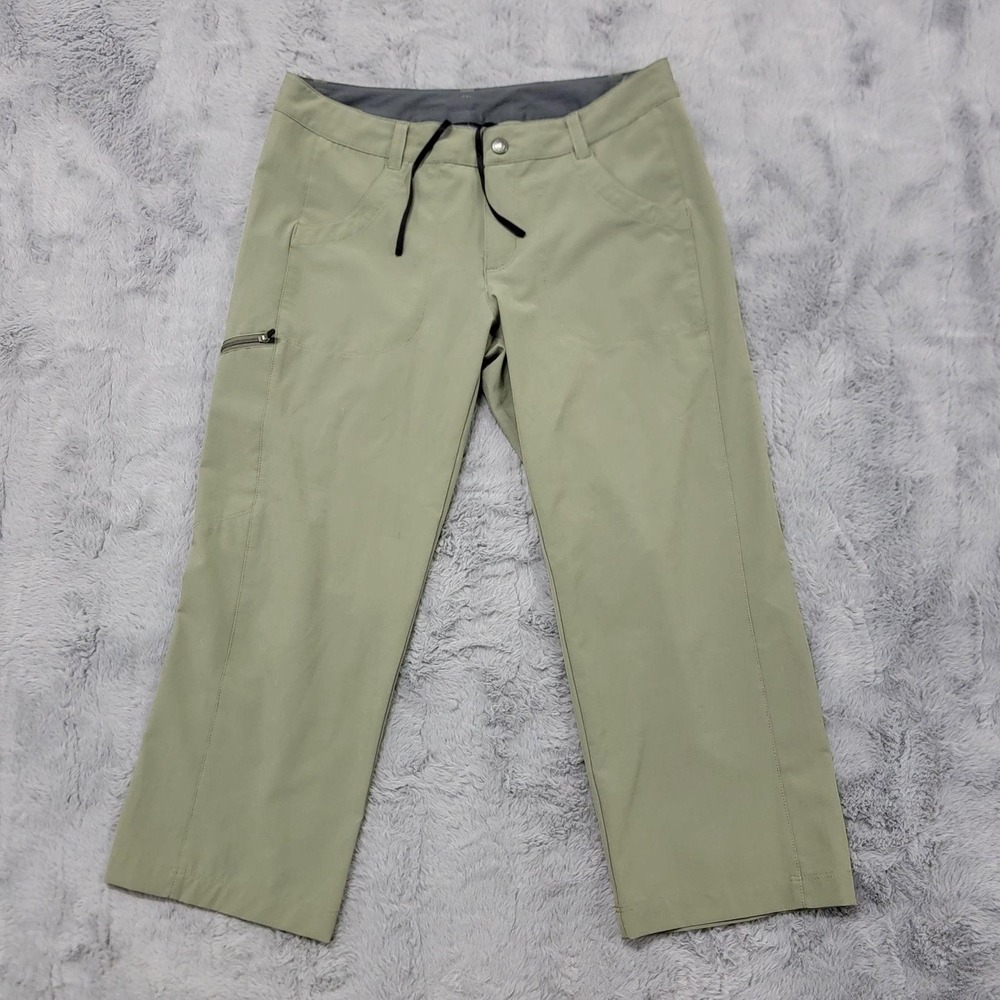 Patagonia Pants Womens 6 Green Stretch Happy Hike Capri Zip Pocket Hiking
